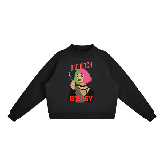 Essential Fleece Mock-Neck Crew Sweatshirt