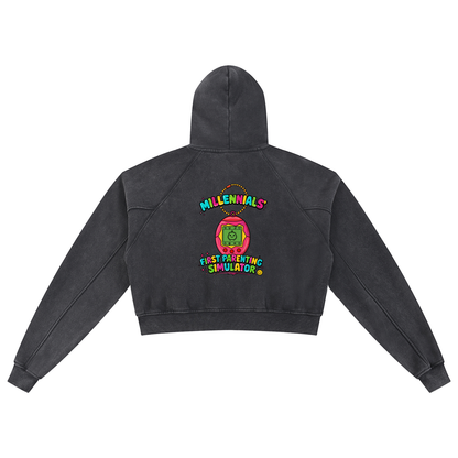 Snow Washed Cropped Hoodie